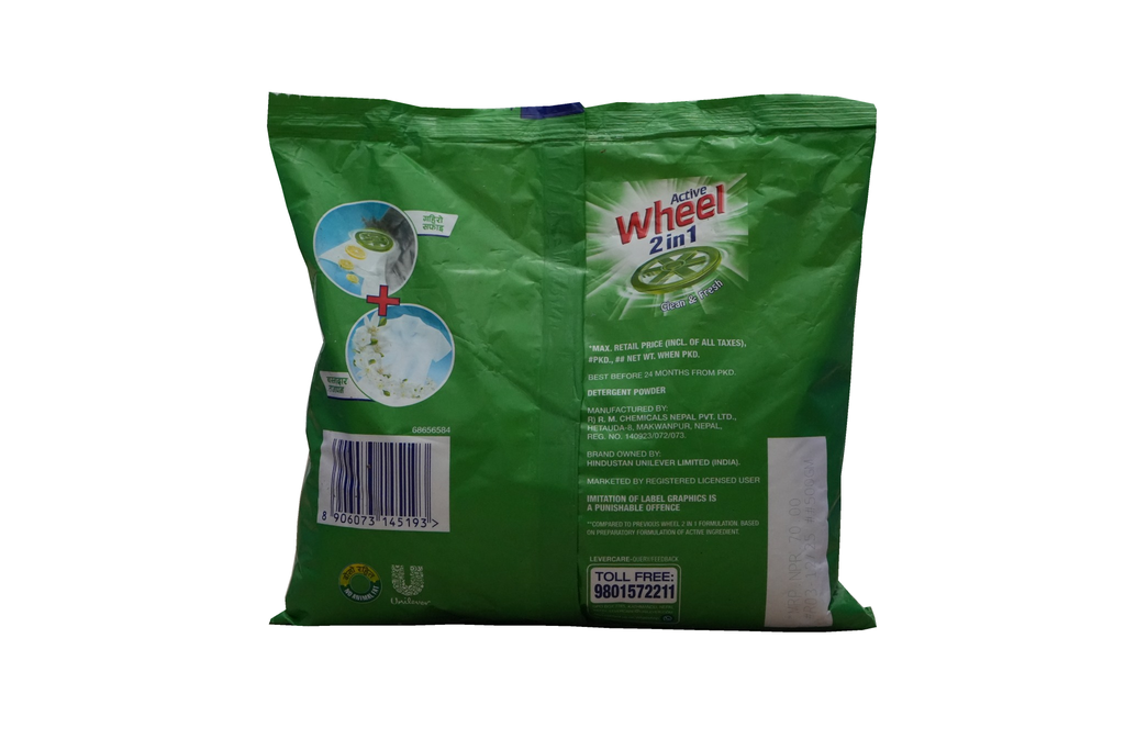 ACTIVE WHEEL 2 IN 1 CLEAN & FRESH DETERGENT GREEN PACK